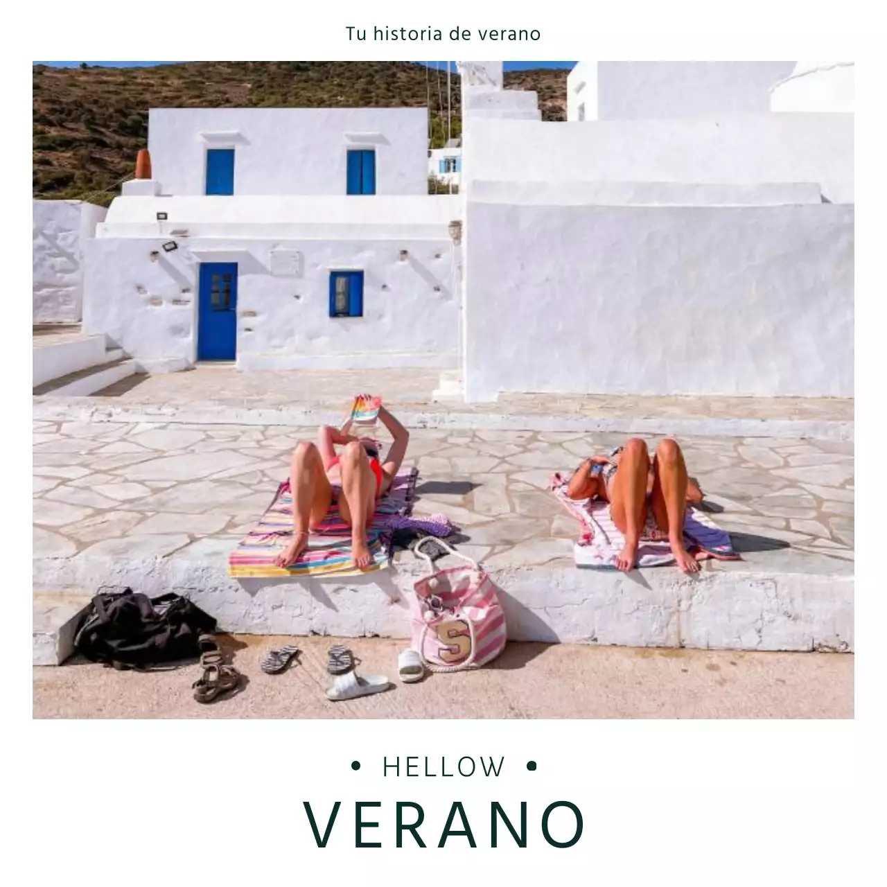 Viaje de verano moderno escapada a la playa en marfil y blanco post