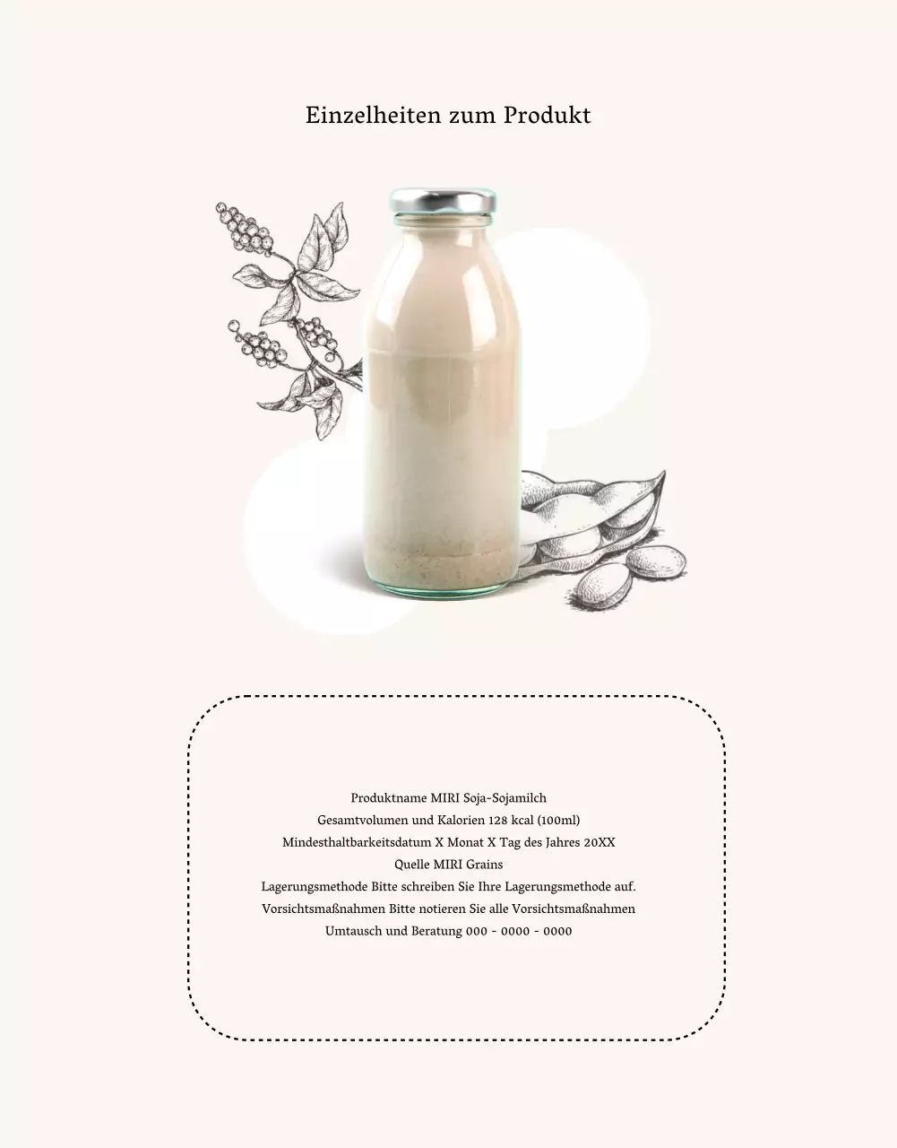 Über das beige, minimalistische Sojamilchprodukt