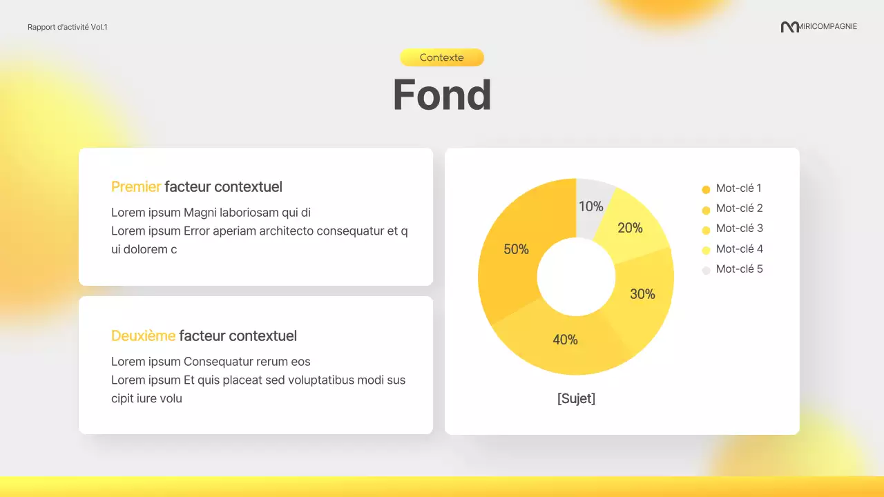 Un rapport d'entreprise moderne en jaune et gris