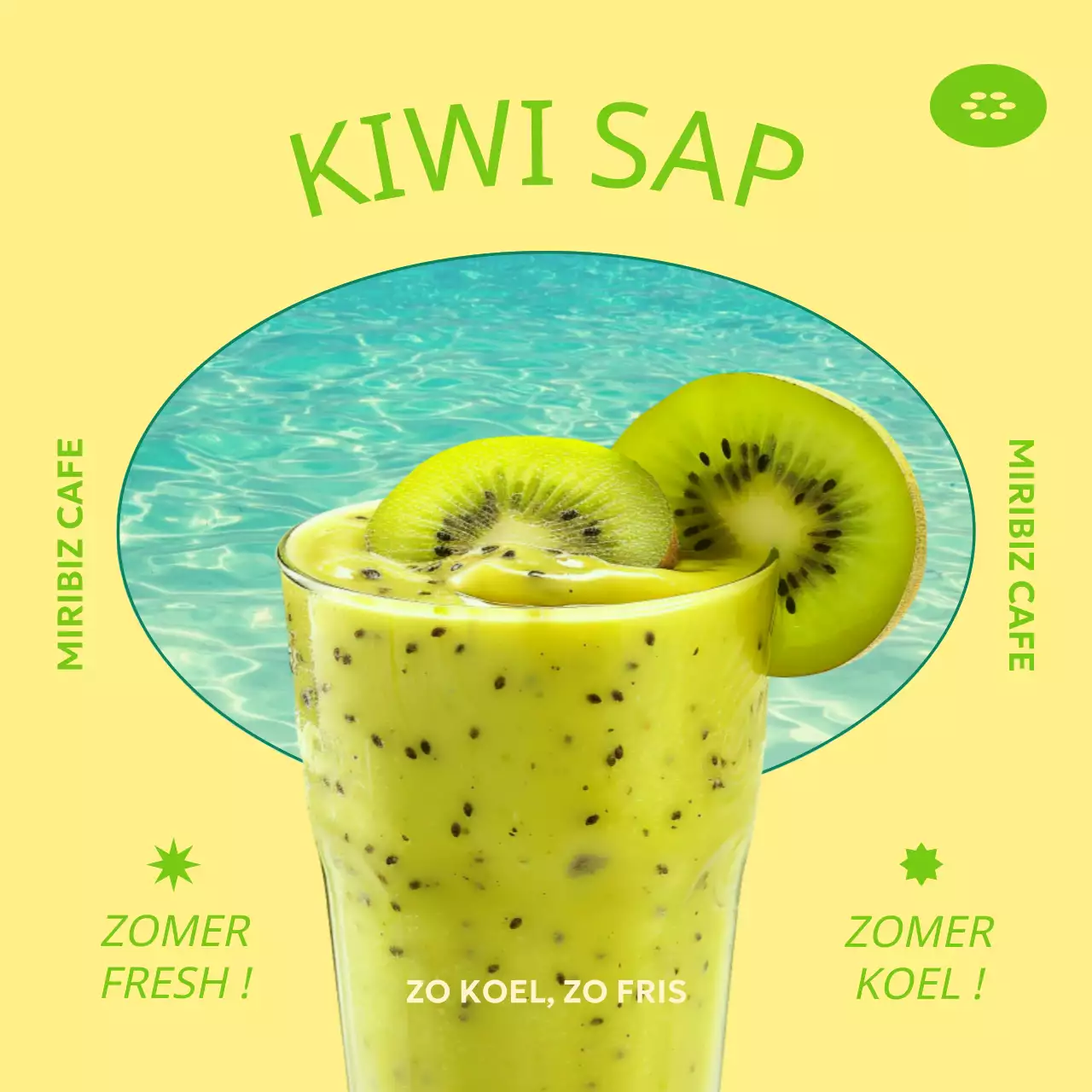 Kiwisapbanner om je koel te houden in de zomer