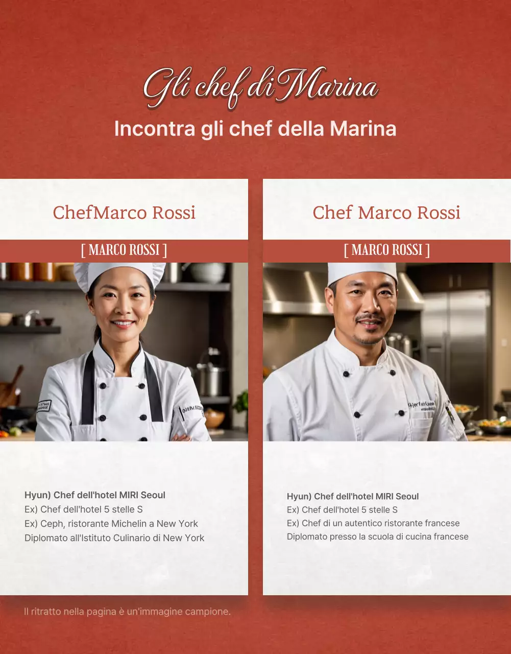 Buffet d'albergo classico in rosso e avorio post.