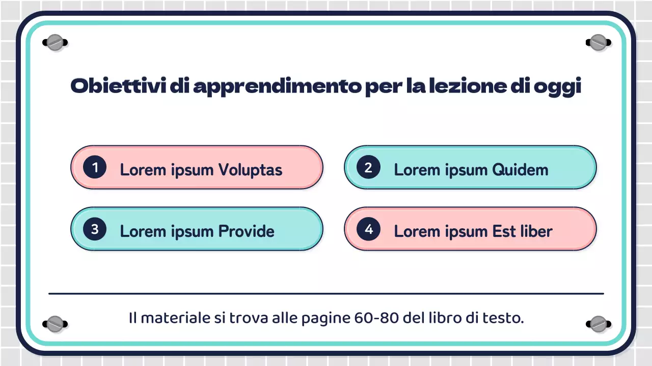 Lezioni per la scuola media con personaggi rosa e menta