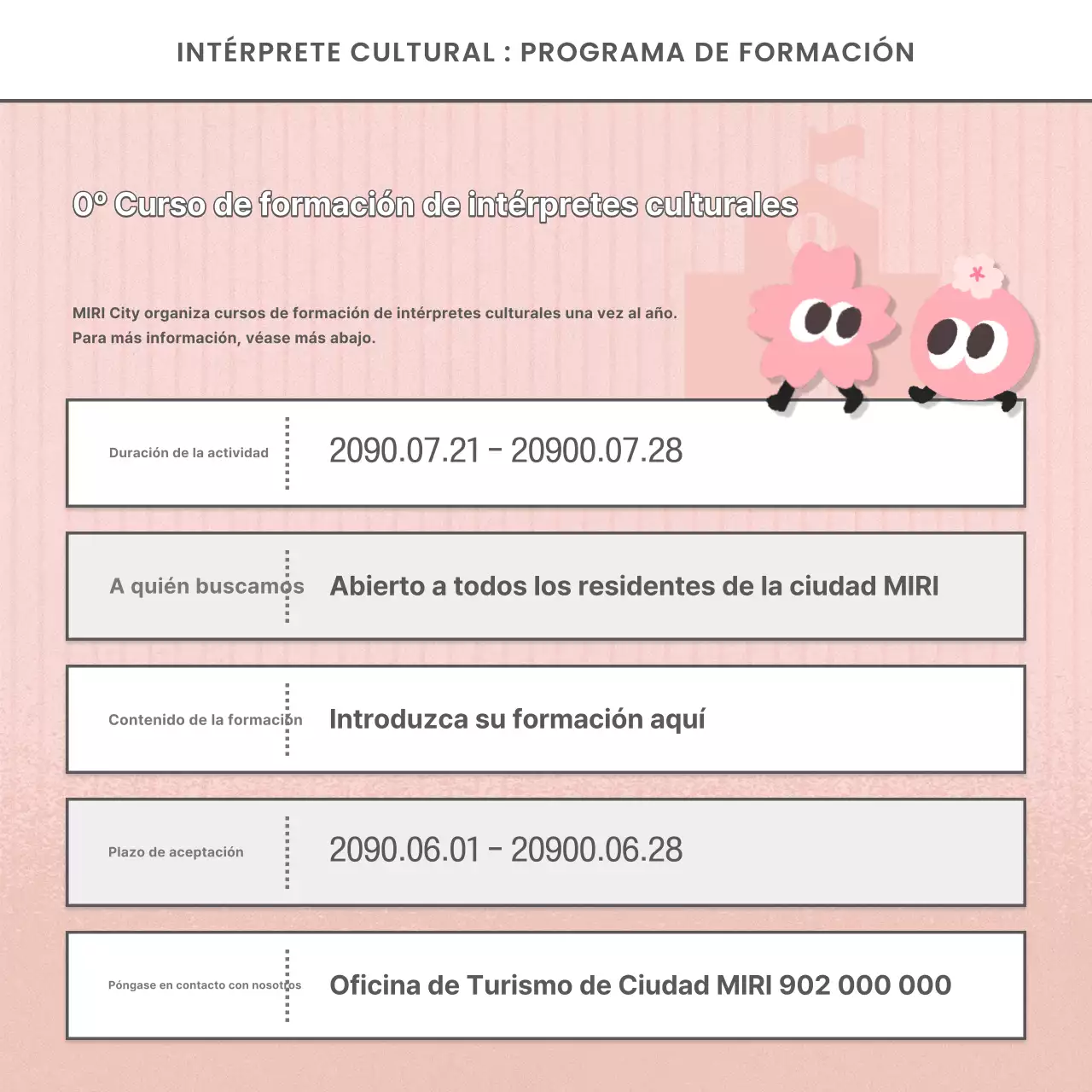 Se buscan intérpretes culturales celestes y rosas para un nuevo puesto de trabajo