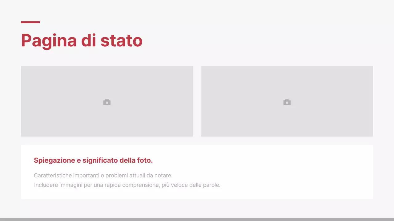 Relazione aziendale minimalista in rosso e bianco