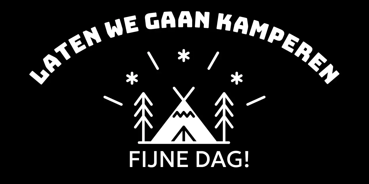 Heldere en vrolijke camping met kampeerillustraties