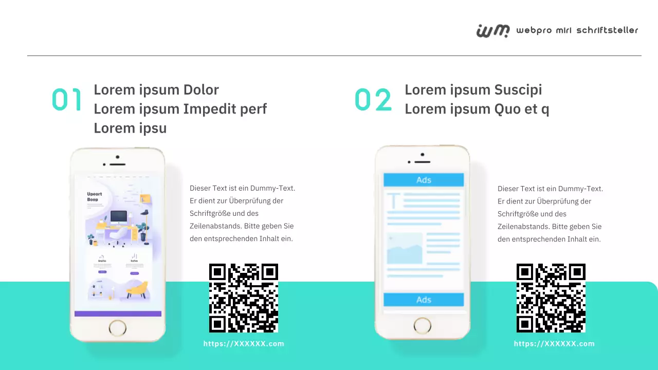 Ein einfaches Portfolio für freiberufliche Autoren in Weiß