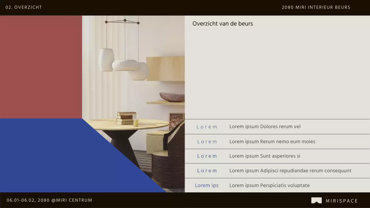De oproep voor bedrijven om deel te nemen aan de moderne interieurbeurs Bruin en Blauw promoten