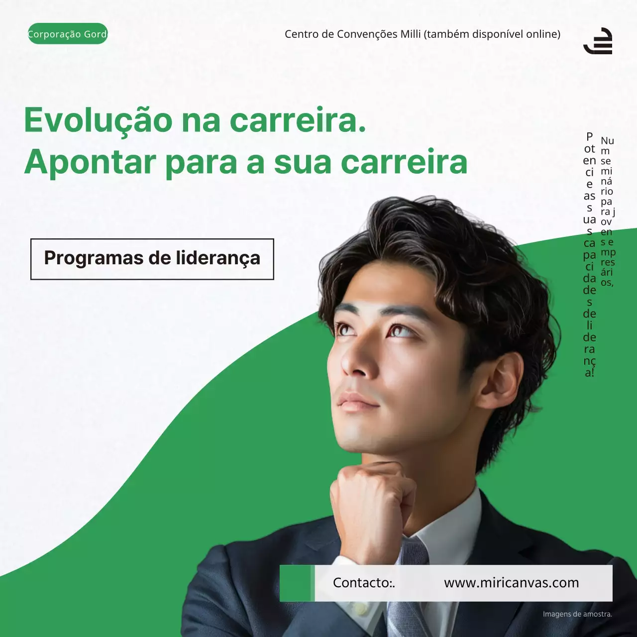 Promover um seminário simples de desenvolvimento da liderança em verde e branco