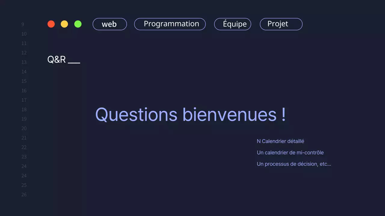 Une simple proposition de projet d'équipe de développement en bleu marine