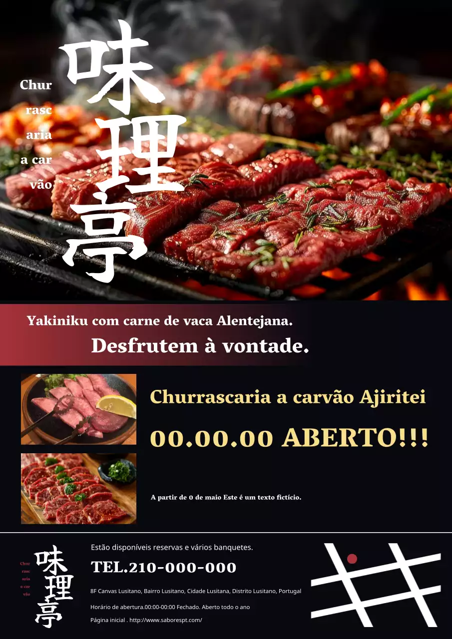 Anúncio de carne simples, elegante e sofisticado em preto