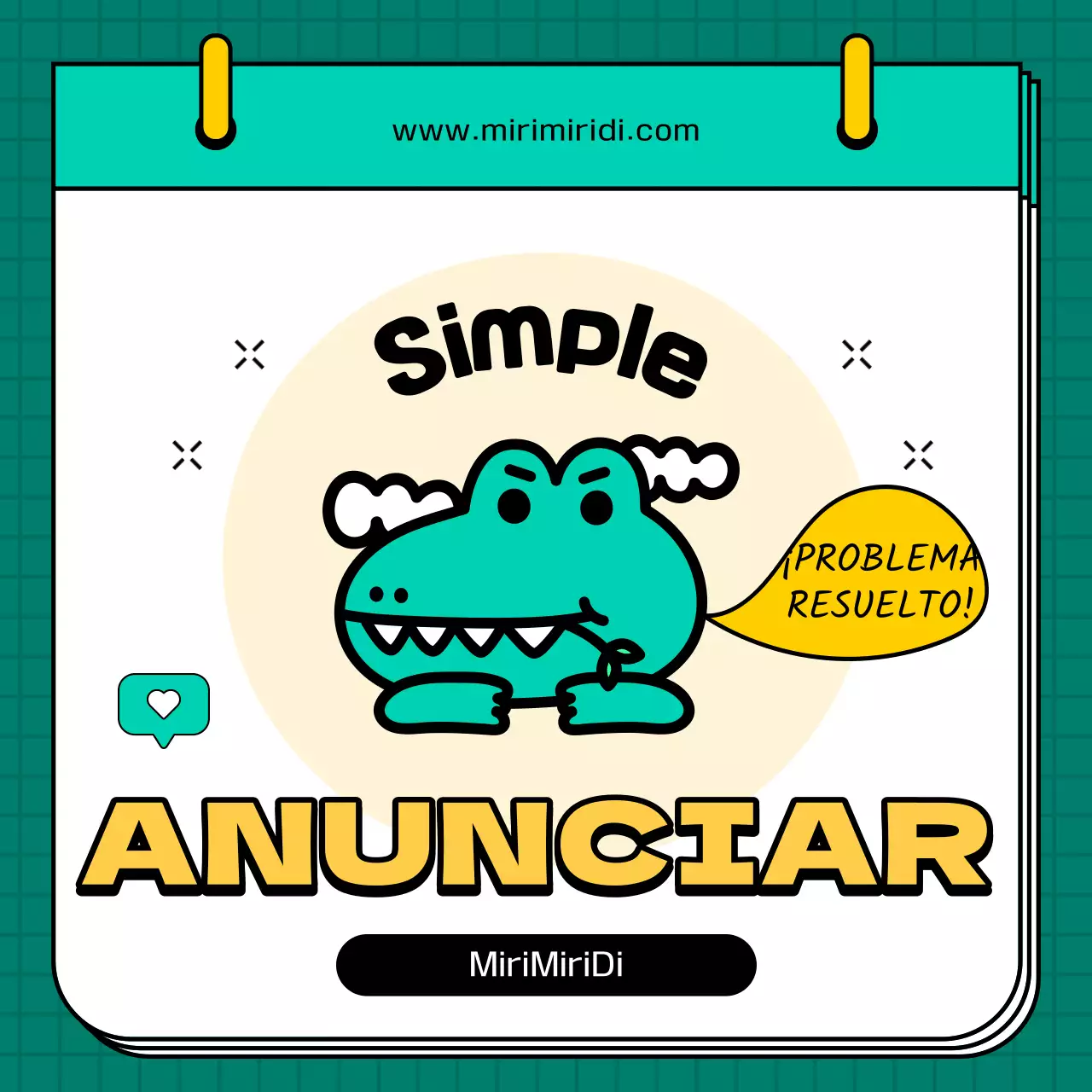 Anuncios en redes sociales para pequeñas empresas en color menta y amarillo