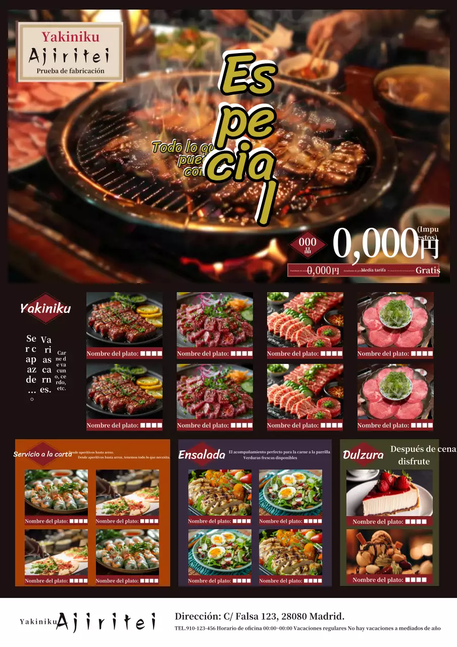 Un infomercial de todo lo que puedas comer para una carnicería negra tradicional y sencilla.