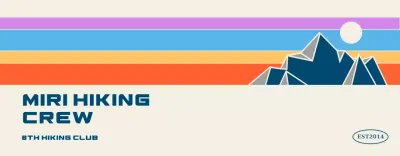 Quảng cáo các câu lạc bộ leo núi với nhiều hình minh họa màu sắc khác nhau về núi và phong cảnh