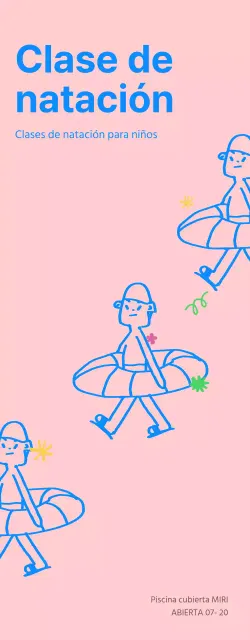 Promover centros infantiles de natación y educación física azules y rosas