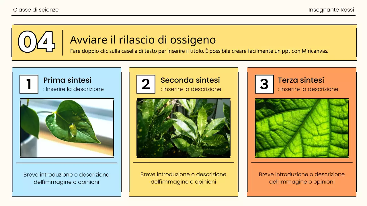 La fotosintesi in un'esplosione di arancione e verde