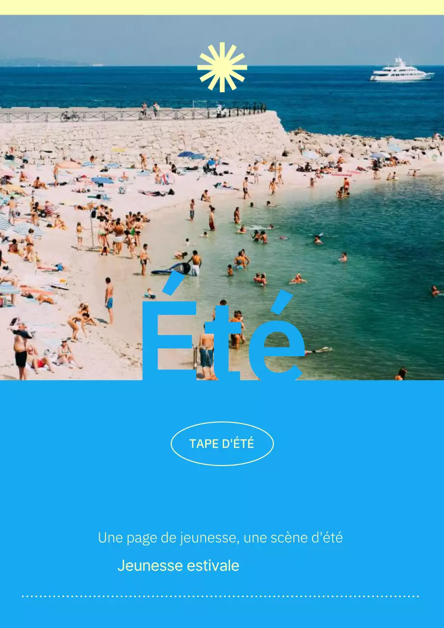 Poste de plage d'été inspiré par la nature en jaune et bleu clair