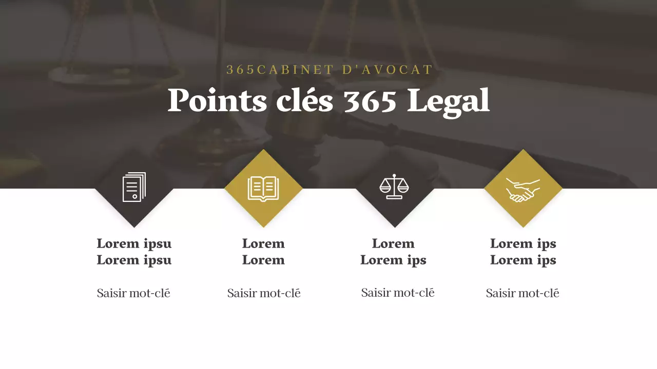 Profil d'entreprise d'un cabinet d'avocats simple brown and white