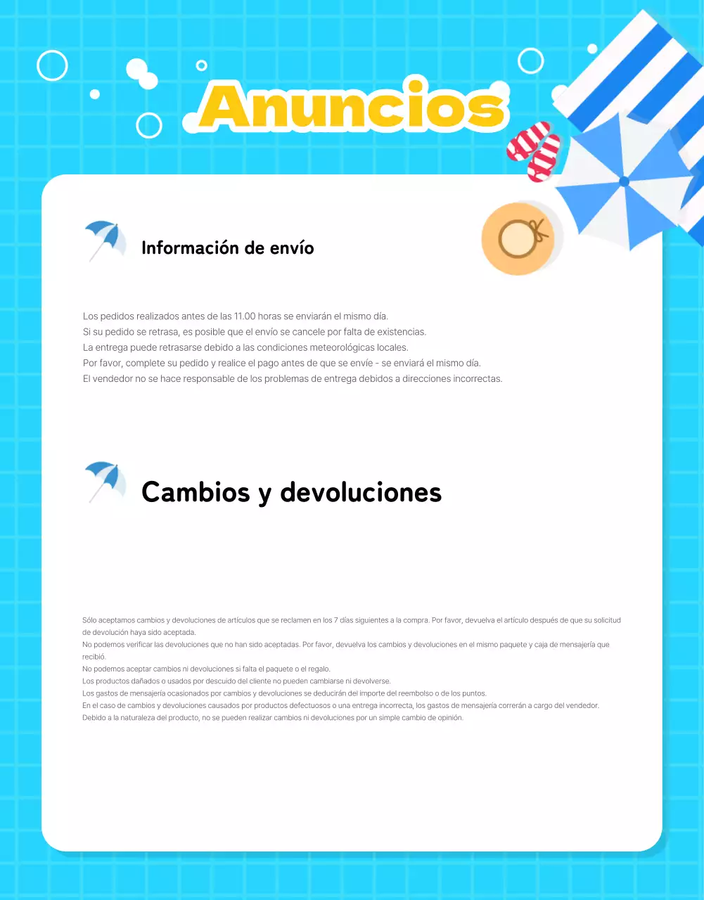 Promociona un bonito verano en azul claro
