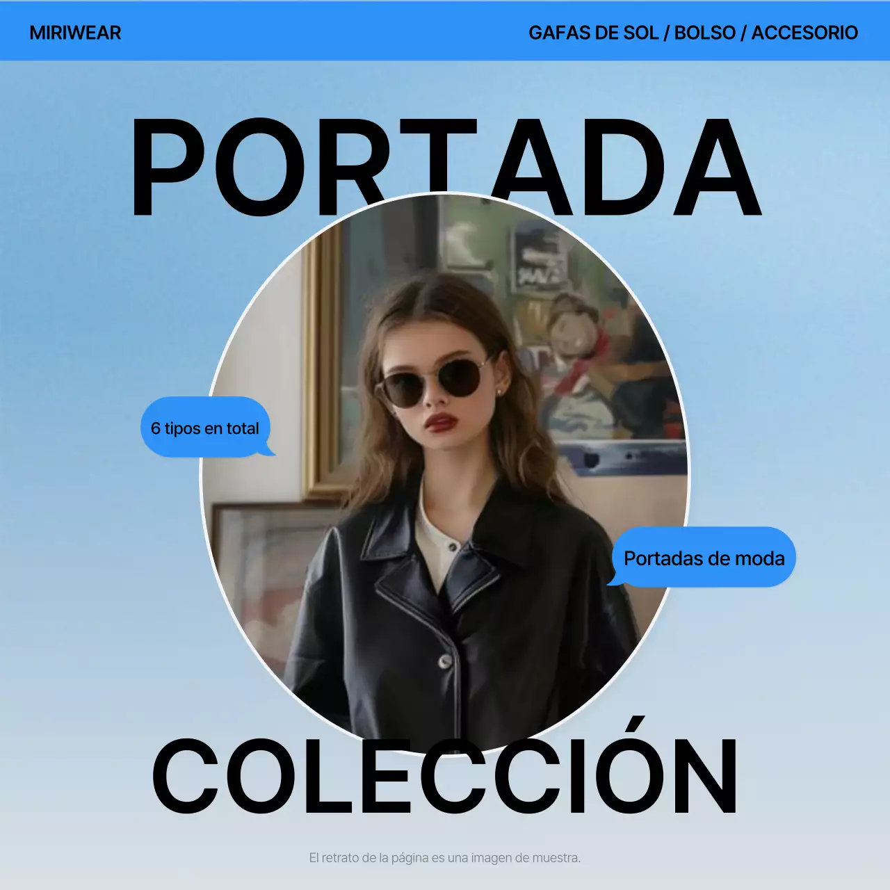 Una funda de moda en azul y blanco