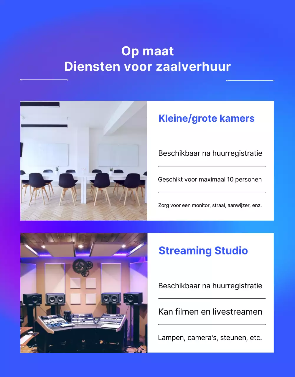 Blue's moderne gedeelde kantoorruimte promoten