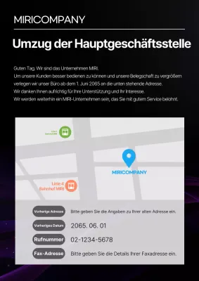 Ein einfacher, schwarz-grauer Leitfaden für den Umzug von Unternehmen