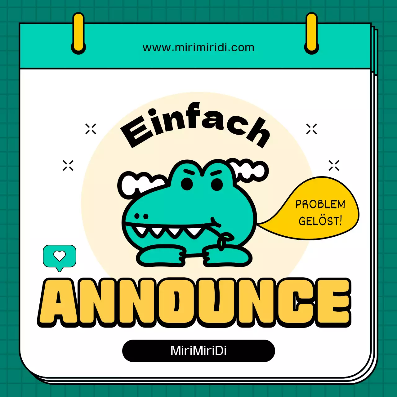 Mint und gelbe Social-Media-Ankündigungen für kleine Unternehmen