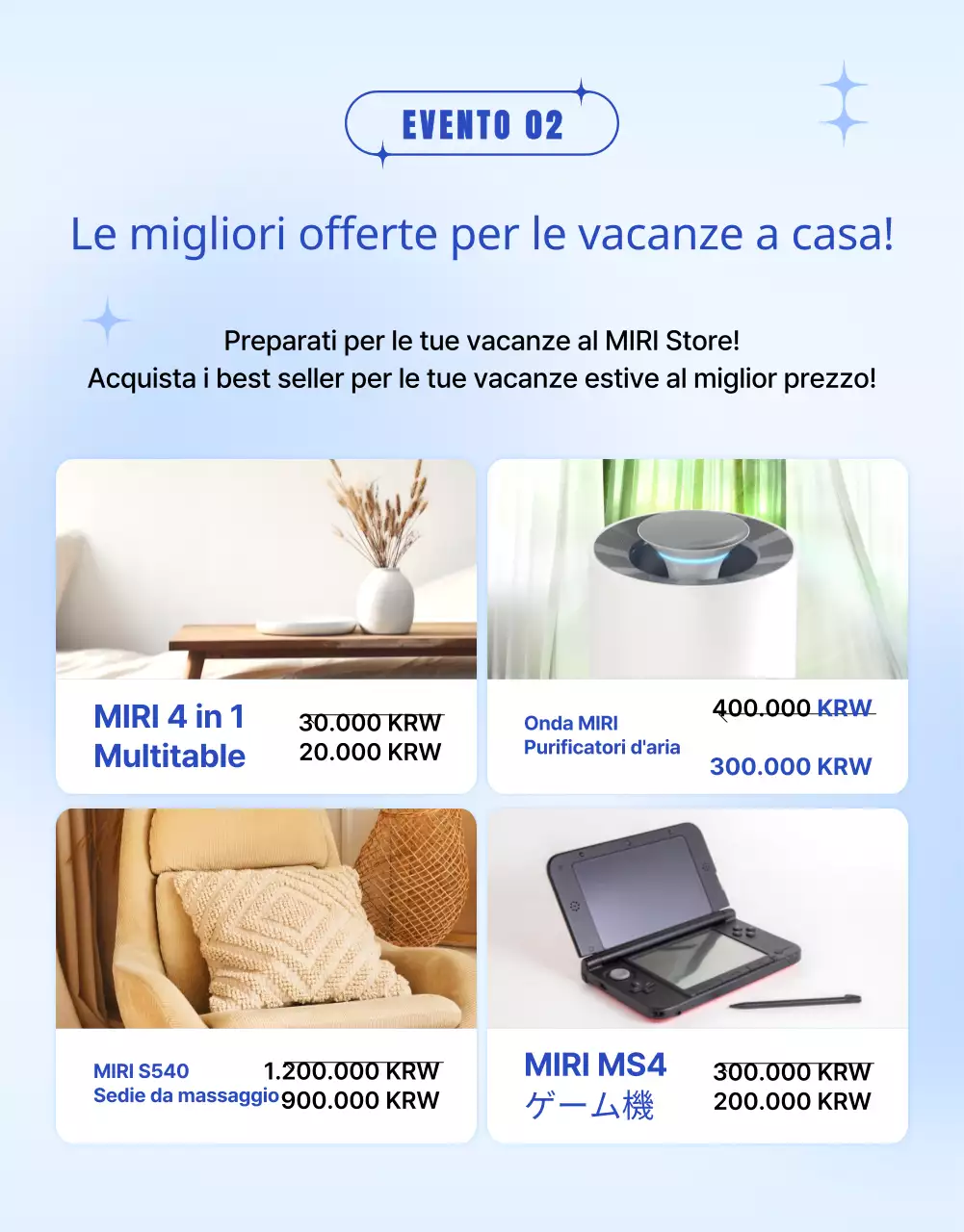 Promuovete un'esposizione di merce estiva con i colori di tendenza blu e azzurro