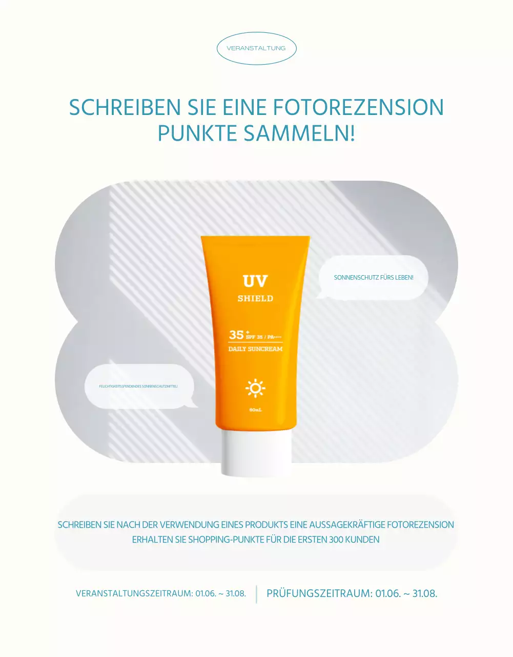 Ein einfacher Sonnenschutz in Hellblau und Orange erklärt