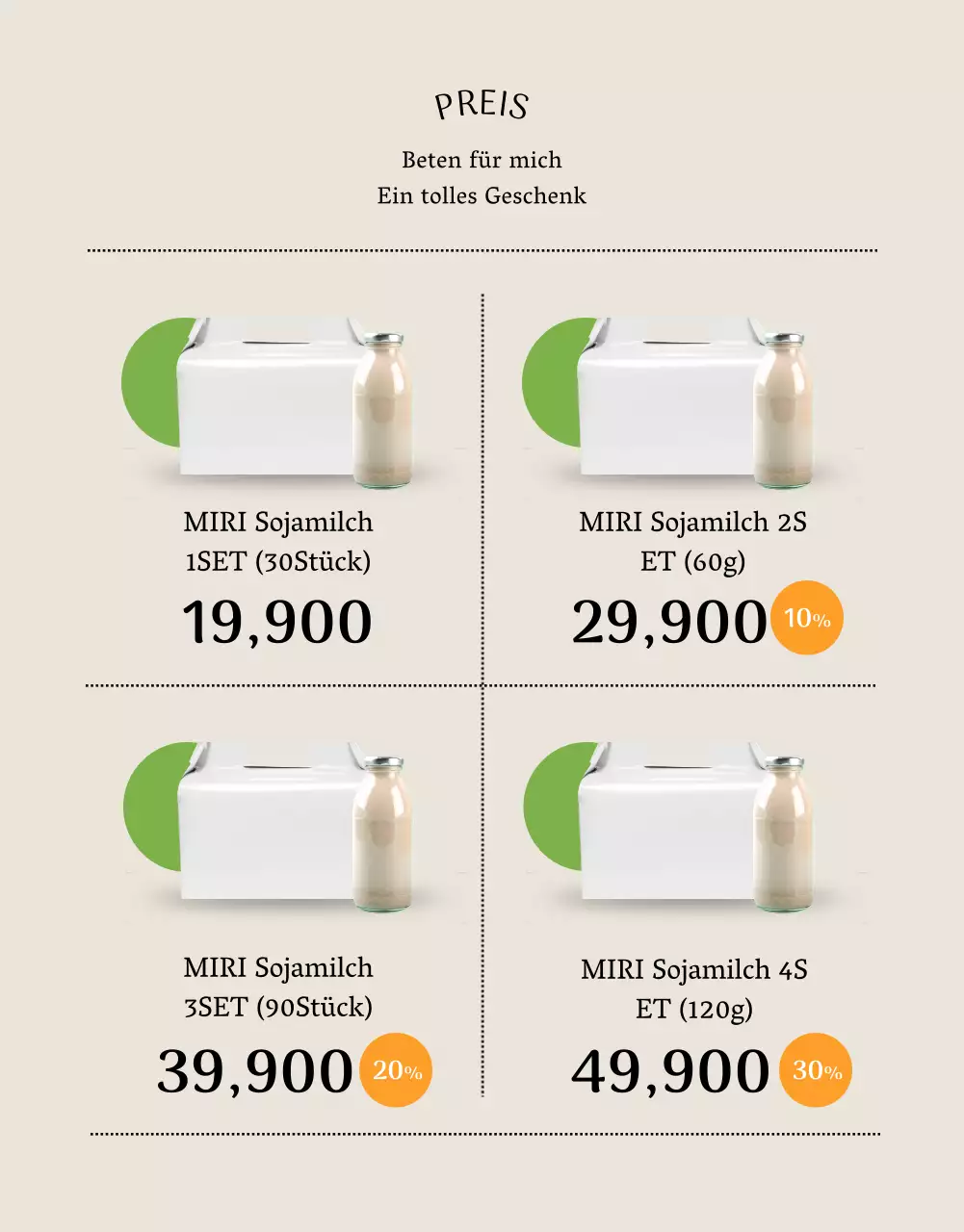 Über das beige, minimalistische Sojamilchprodukt