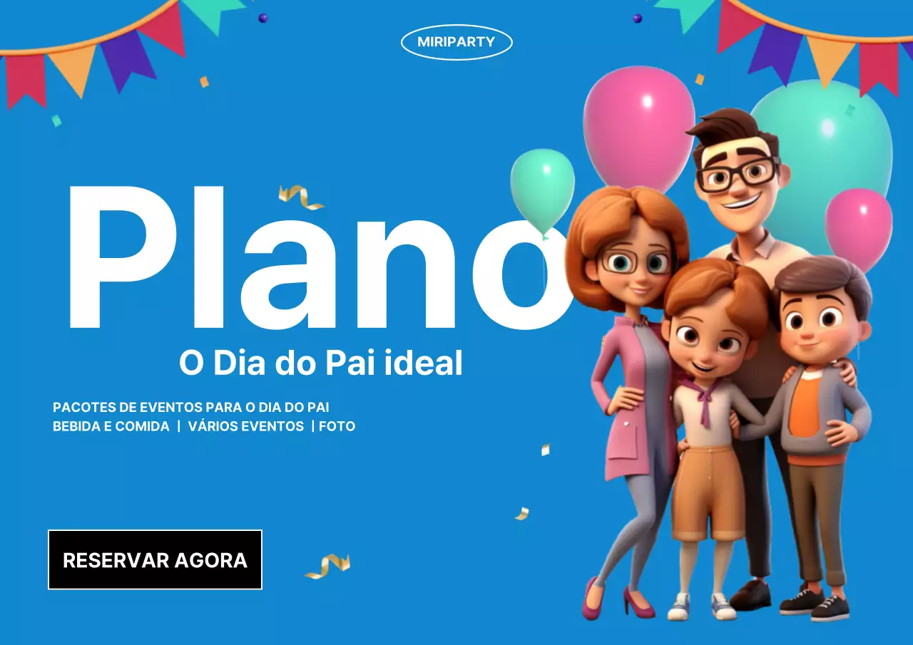 Promover um organizador de festas para o Dia da Mãe em branco e azul claro