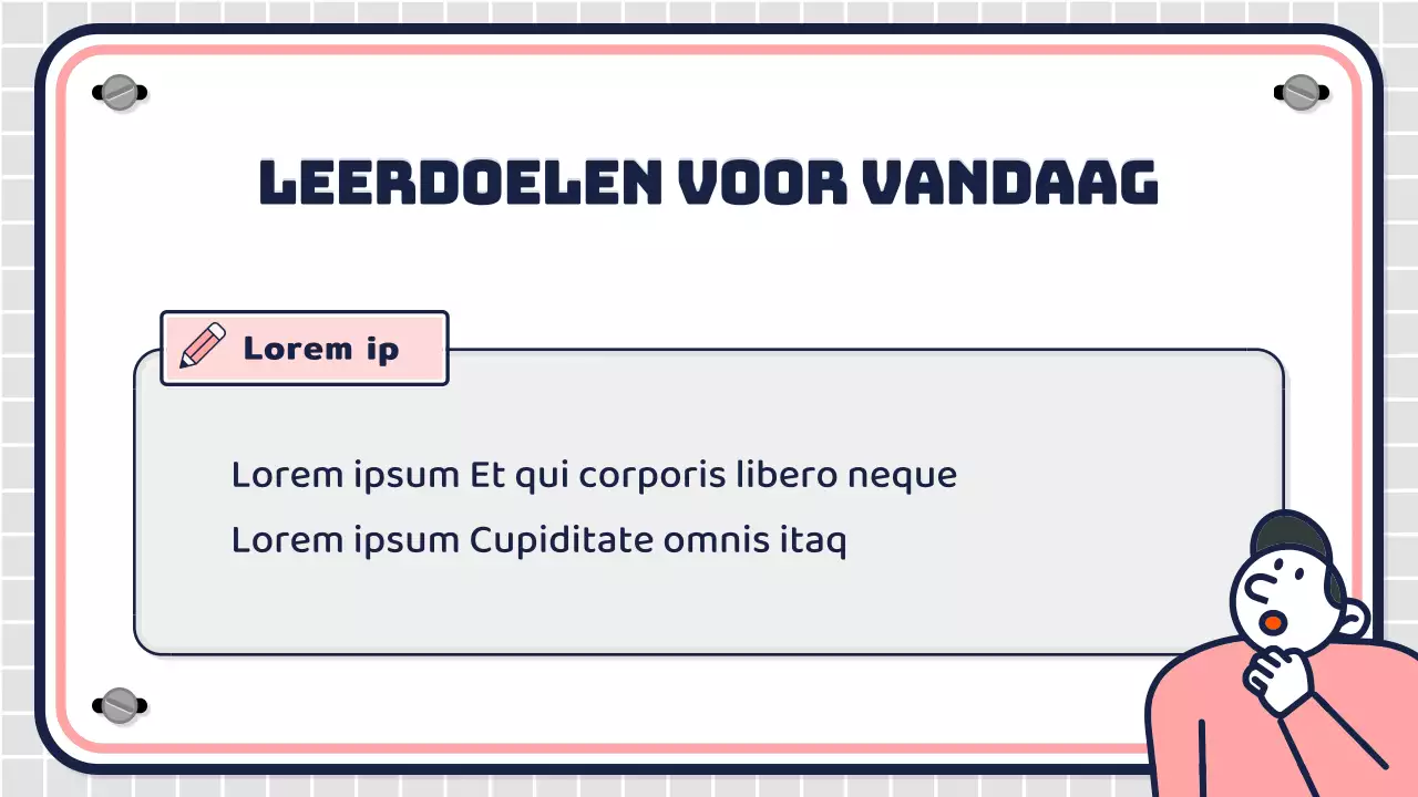 Lesplannen voor de middelbare school met roze en mintkleurige figuurtjes