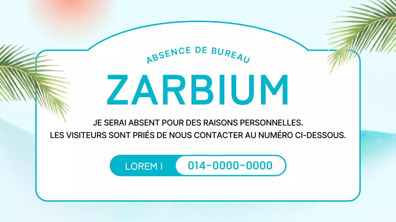 Annonce pour le placement d'un magasin de surf à l'ambiance tropicale dans les tons menthe et bleu