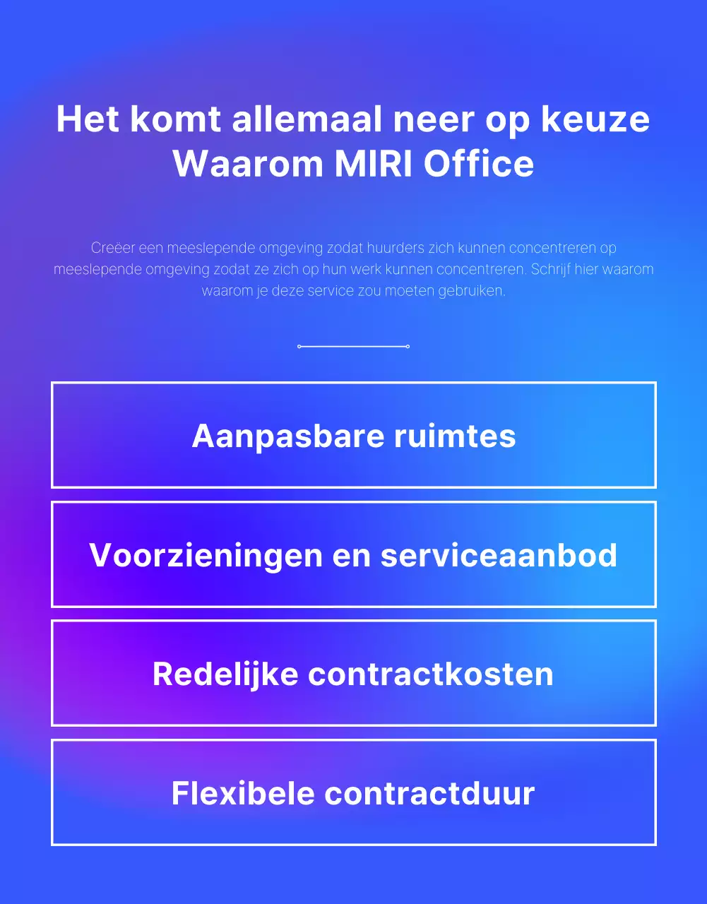 Blue's moderne gedeelde kantoorruimte promoten