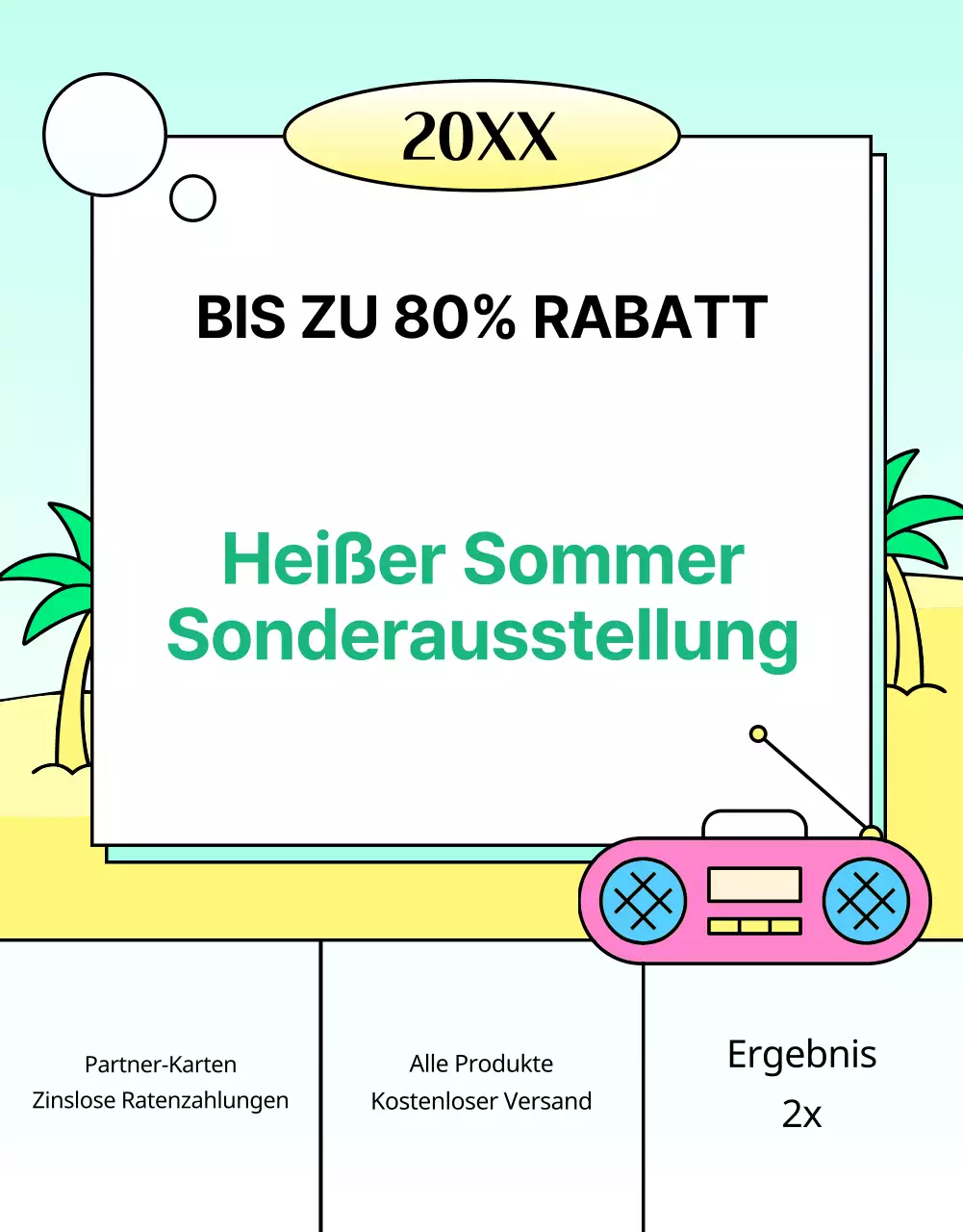 Werben Sie für einen tropischen Sommer in Hellblau und Rosa
