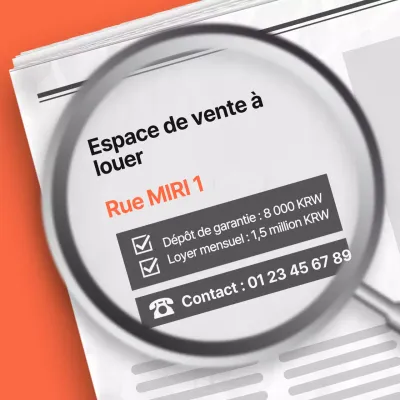 Une simple annonce immobilière en orange et gris