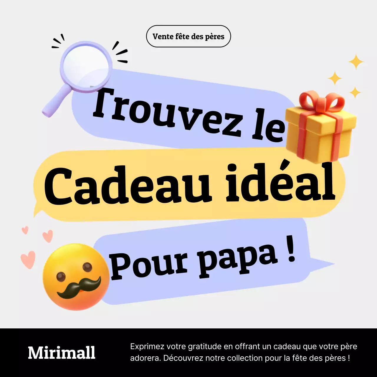 Une vente simple pour la fête des pères en mauve et jaune