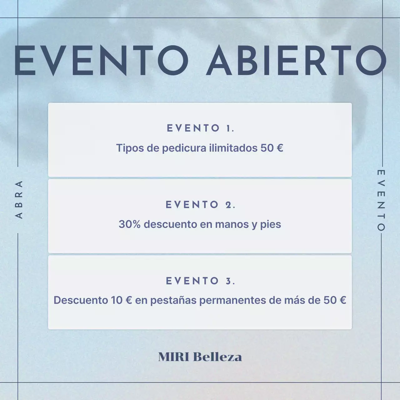 Promocione un lujoso salón de belleza en azul claro