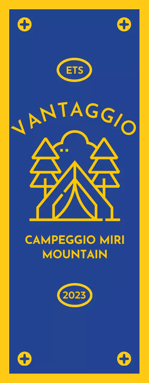 Design con icona del campeggio simile a una bandiera