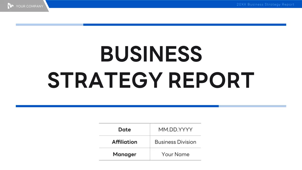 A Simple Business Strategy Report in Blue and Black