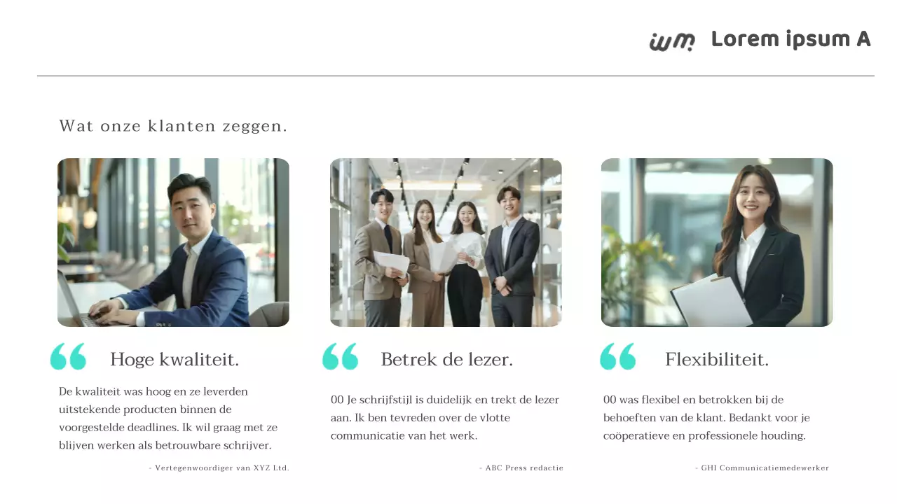 Een eenvoudig portfolio voor freelance schrijvers in wit