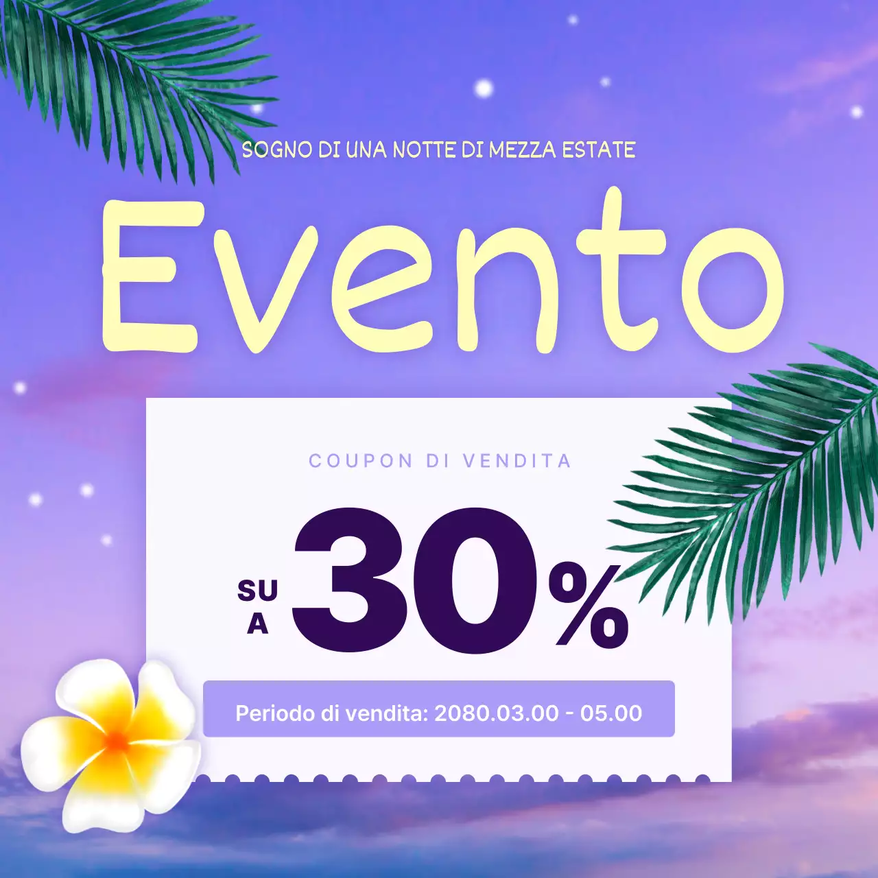 Promuovere una moderna vendita estiva in viola