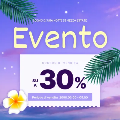 Promuovere una moderna vendita estiva in viola