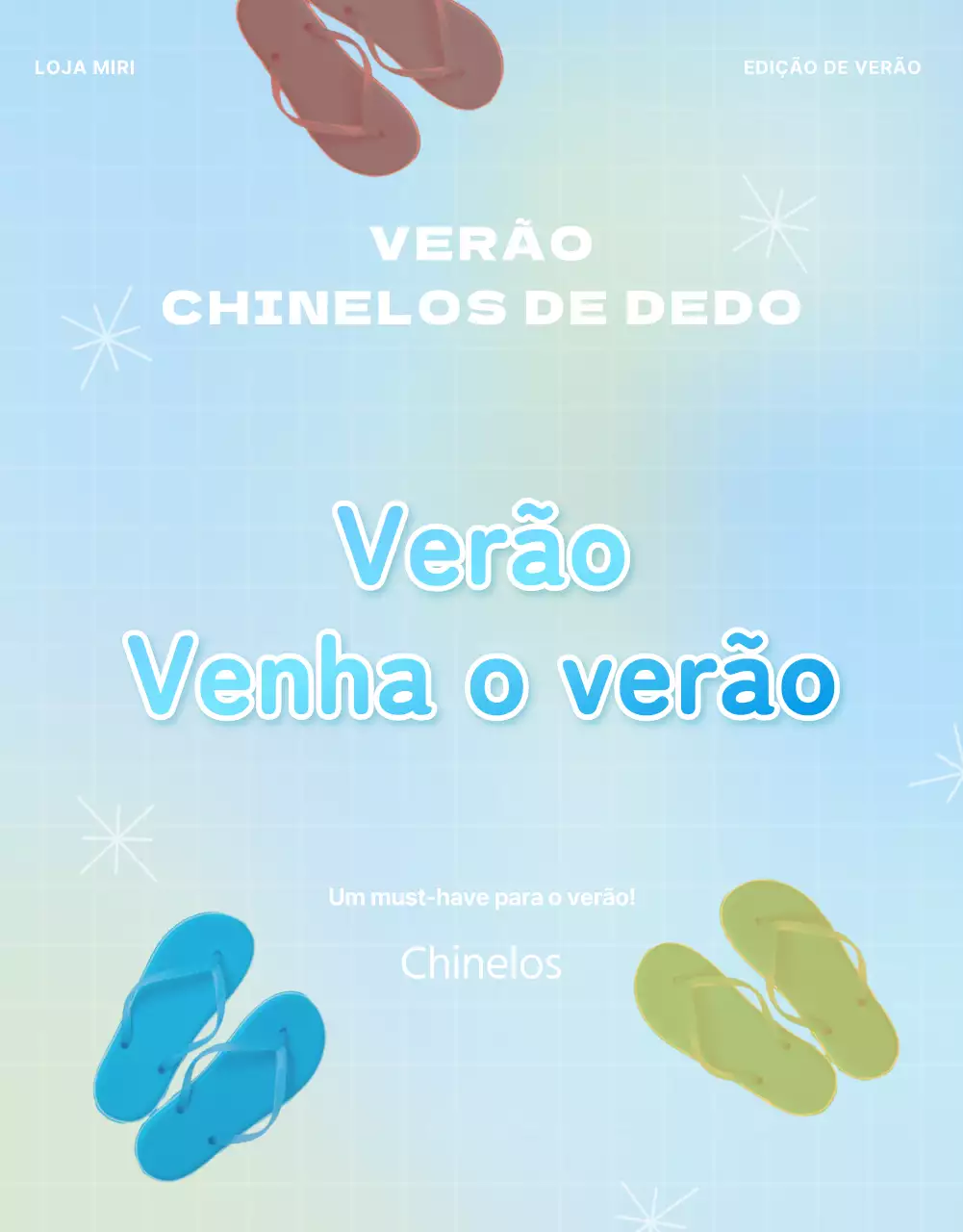 Sobre as promoções de verão em azul simples e azul claro