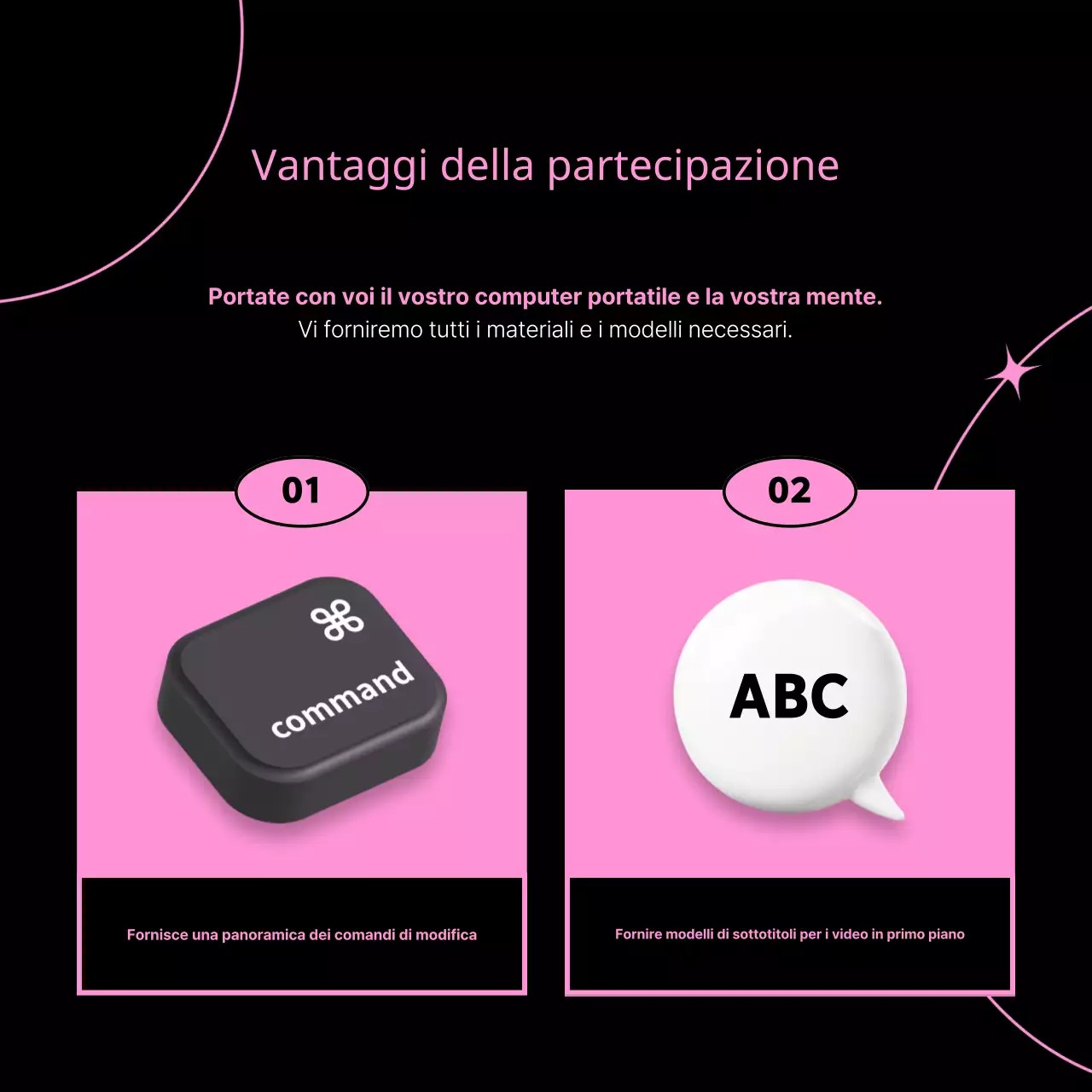 Promuovere un corso di video editing kitsch in rosa e nero