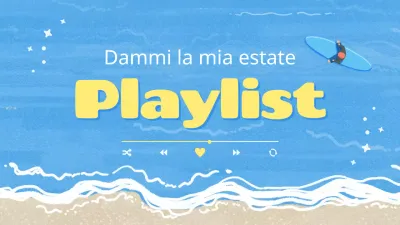 Una bella copertina di playlist di canzoni estive in azzurro e giallo