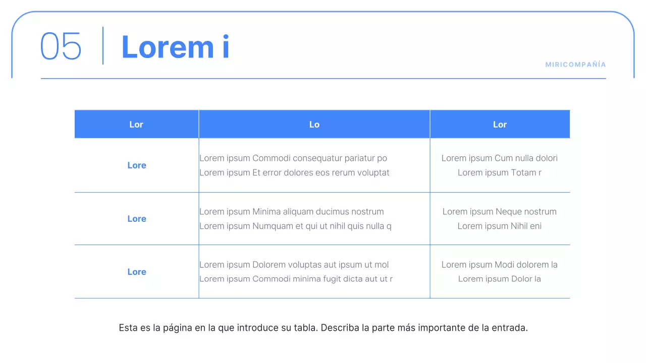 Informes corporativos sencillos en azul