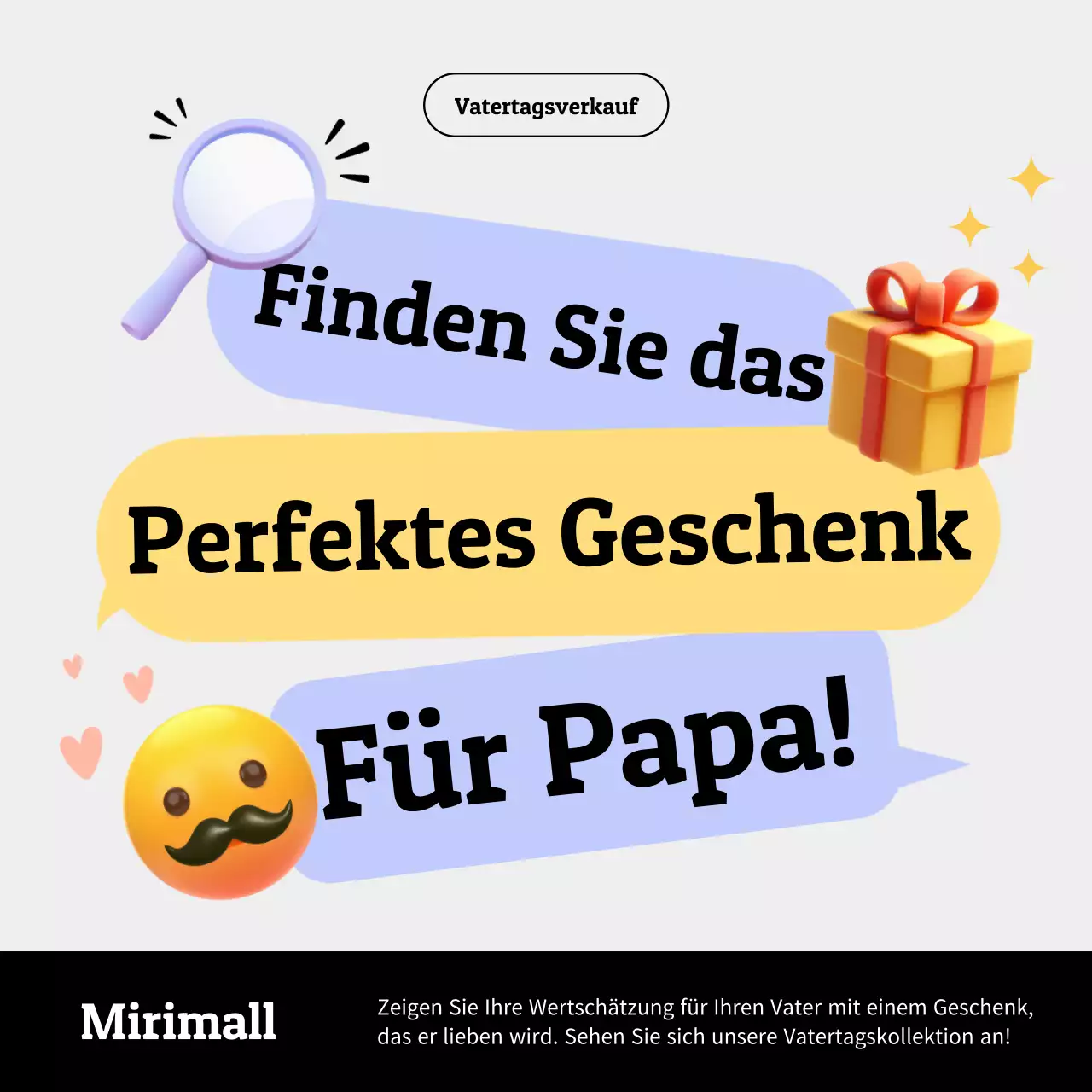 Ein einfacher Vatertagsverkauf in Lila und Gelb