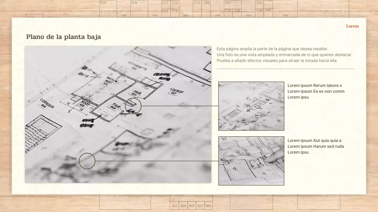 Arquitectura y diseño sencillos en rojo y beige