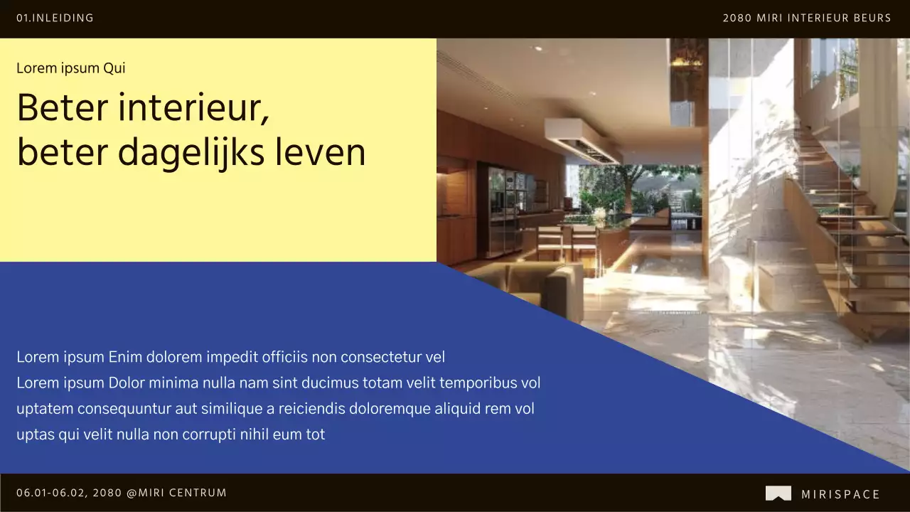 De oproep voor bedrijven om deel te nemen aan de moderne interieurbeurs Bruin en Blauw promoten