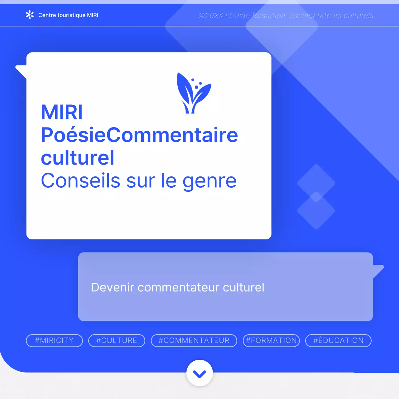 Guide de formation des interprètes culturels modernes en bleu et blanc